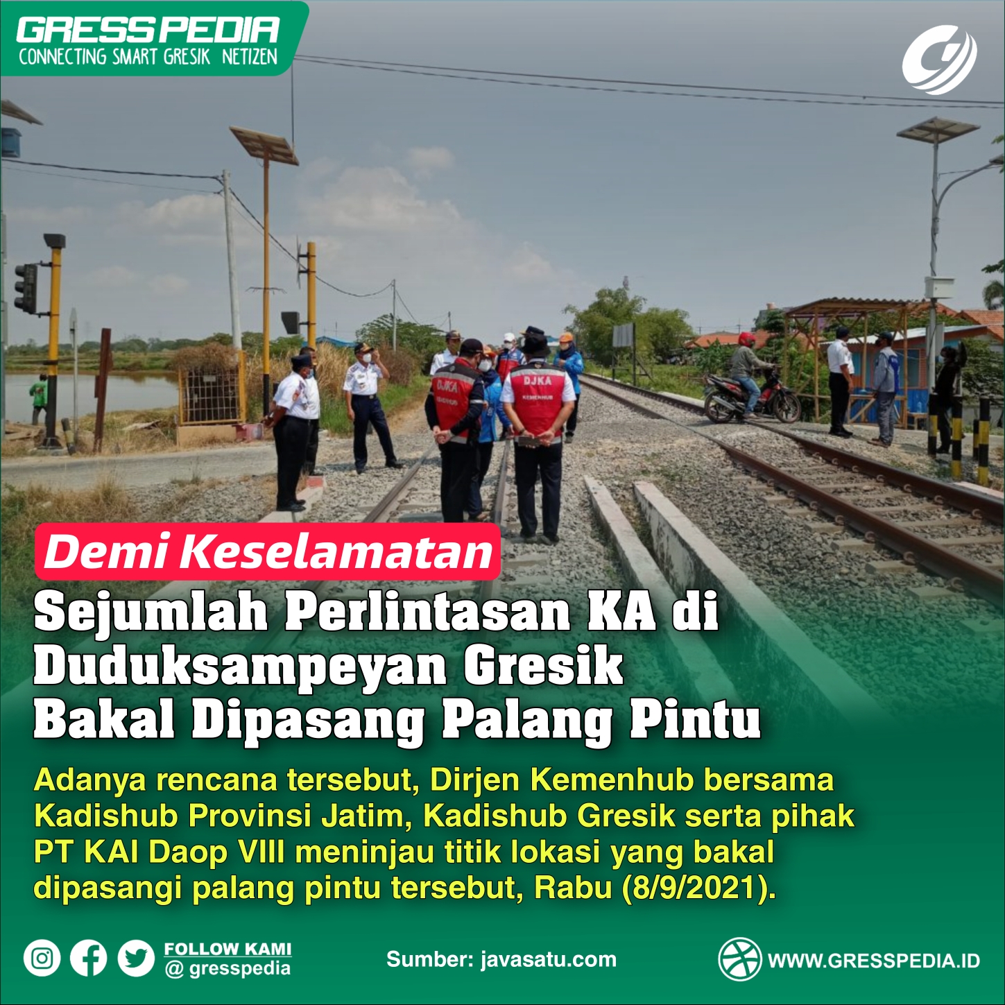 Perlintasan KA di Duduksampeyan Gresik Bakal Dipasang Palang Pintu