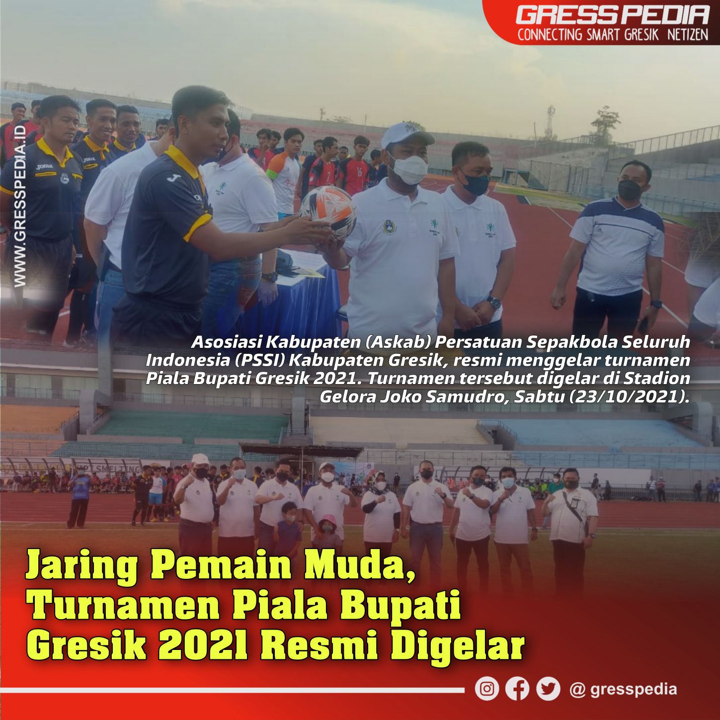 Jaring Pemain Muda, Turnamen Piala Bupati Gresik 2021 Resmi Digelar