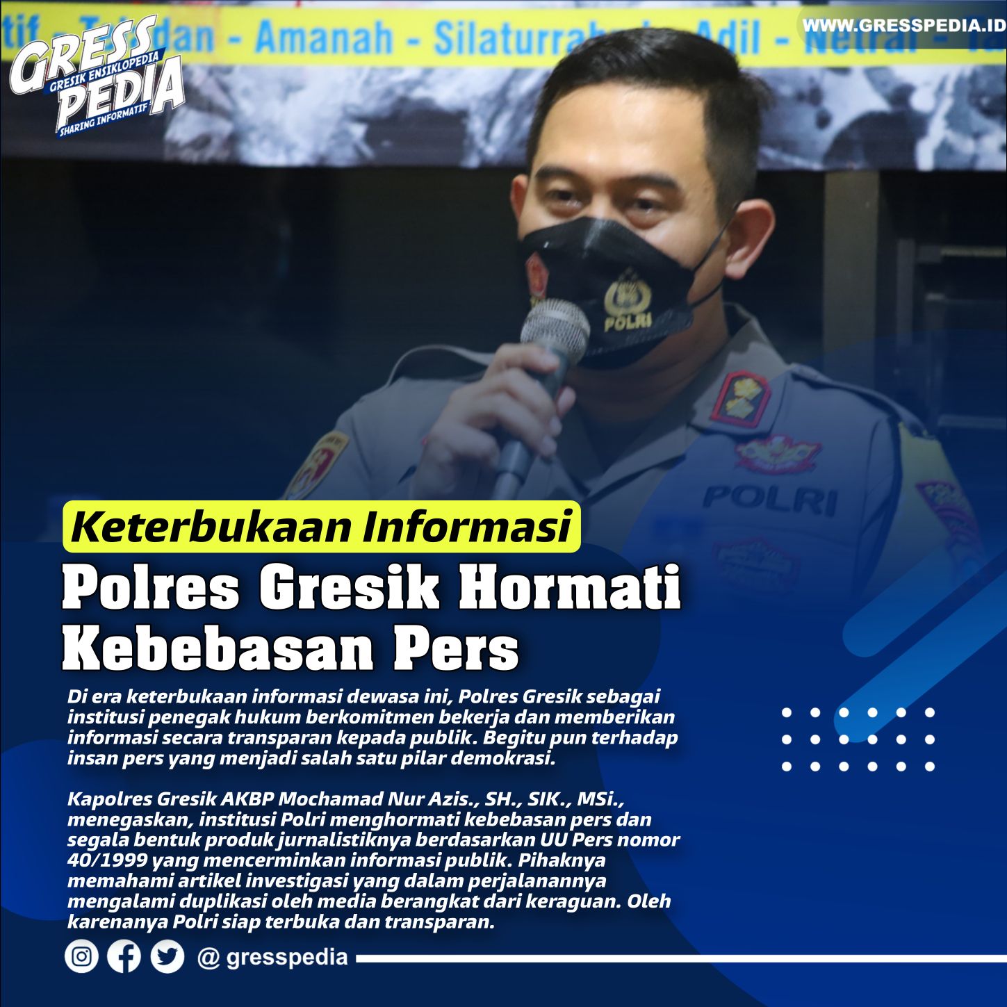Keterbukaan Informasi, Polres Gresik Hormati Kebebasan Pers