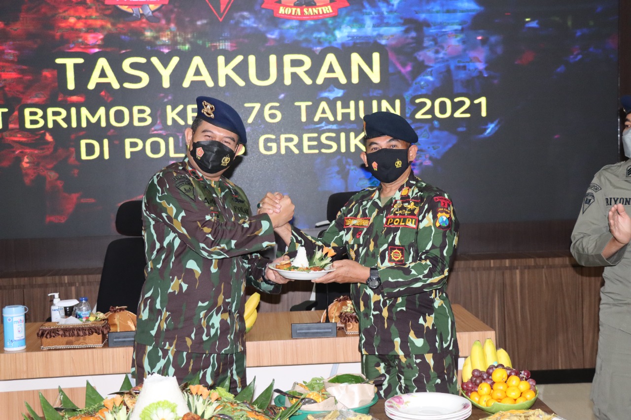 HUT Brimob ke-76, Kapolres Gresik Gelar Tasyakuran Bersama Eks Brimob