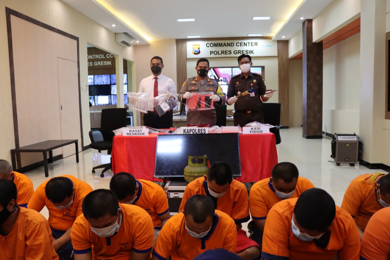Selama Satu Bulan, Polres Gresik Gulung Belasan Pelaku Kejahatan