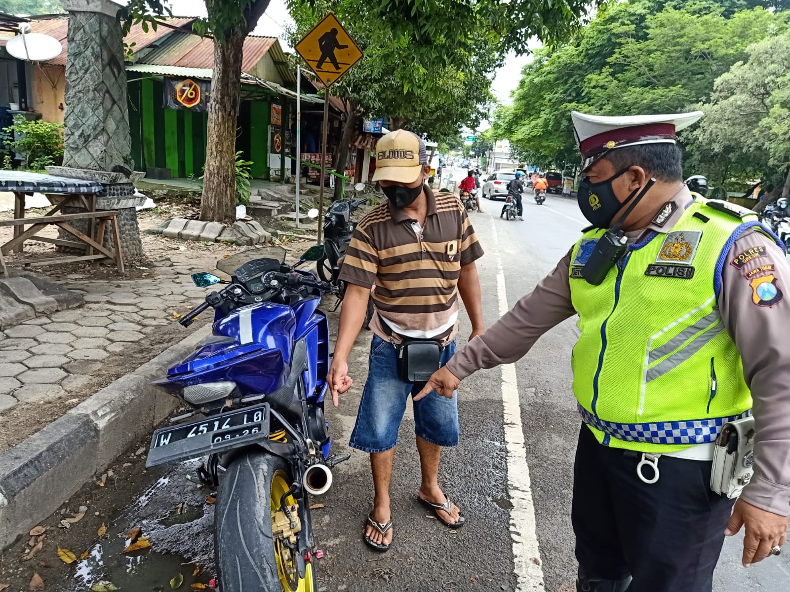 Satlantas Polres Gresik Amankan Belasan Motor Pakai Knalpot Brong