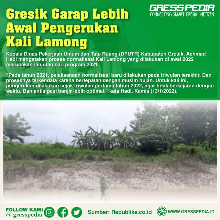 Kabupaten Gresik Garap Lebih Awal Pengerukan Kali Lamong