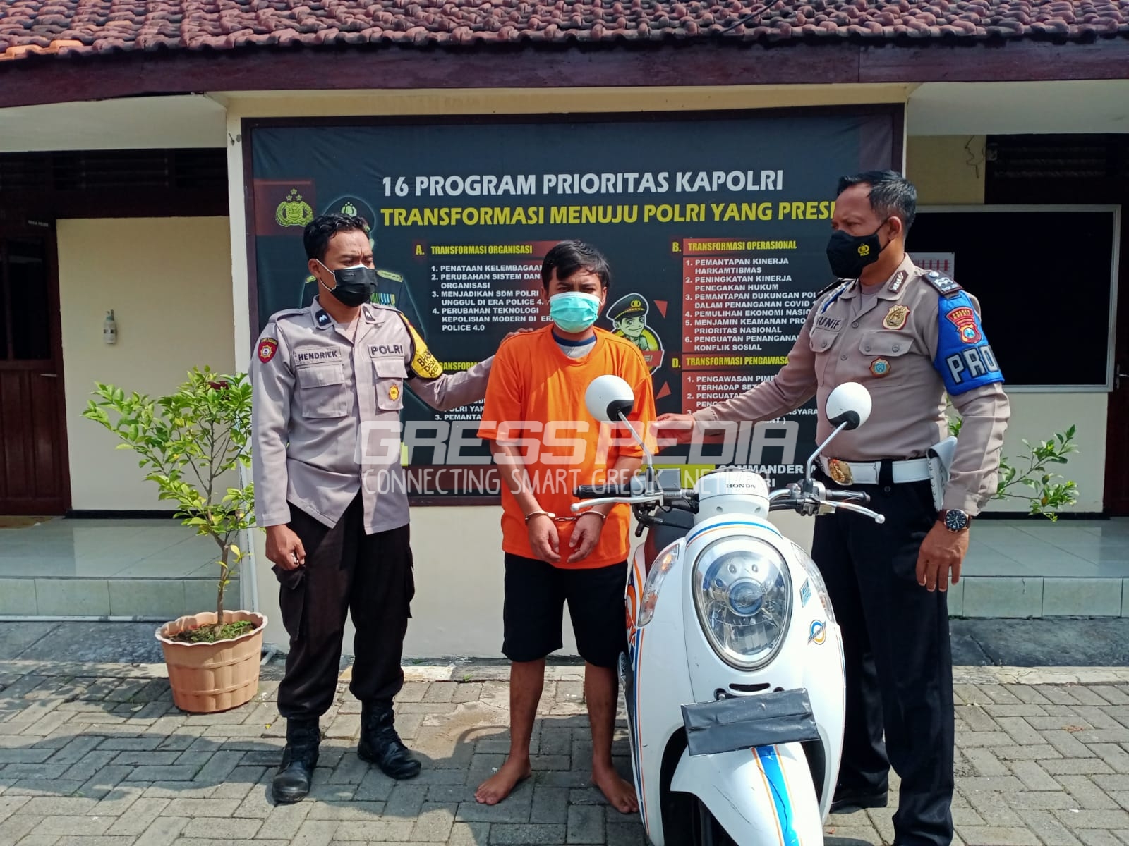Tidak Sampai Sehari, Polsek Driyorejo Tangkap Perampas Sepeda Motor