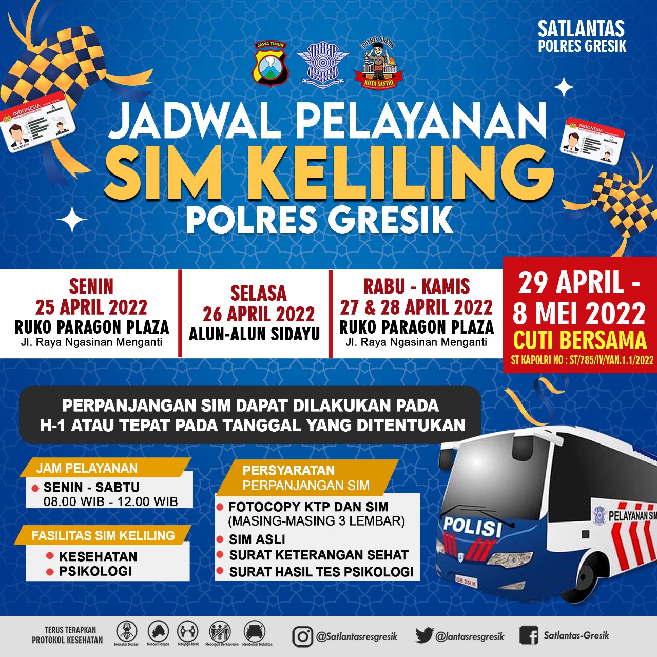 Jadwal Sim Keliling Gresik April 2022 (Minggu ke 4)