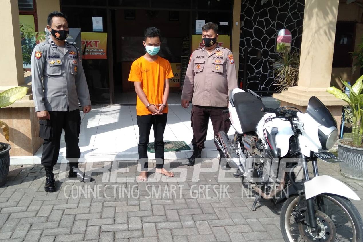 Pemuda di Gresik Nekat Curi Motor, Kini Lebaran di Kantor Polisi