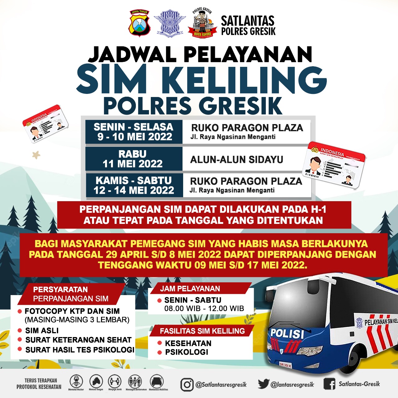 Jadwal Sim Keliling Gresik Mei 2022 (Minggu ke 2)