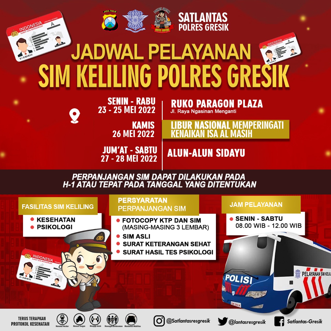 Jadwal Sim Keliling Gresik Mei 2022 (Minggu ke 4)