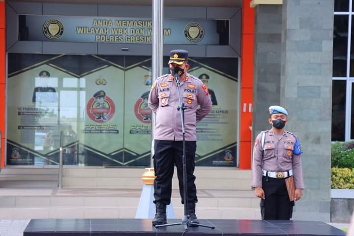Kapolres Gresik Pimpin Apel Pagi Sampaikan Arahan Presiden RI