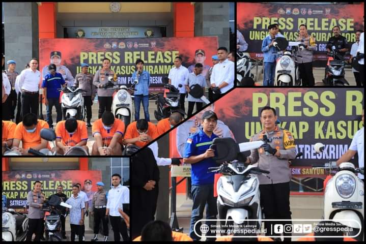 Kapolres Gresik Kembalikan Motor Hasil Curian, Korban: Terima Kasih Pak Polisi