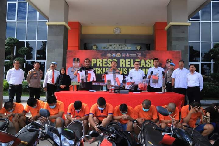 Awali Bulan Maret, Polres Gresik Press Release Ungkap Kasus Curanmor