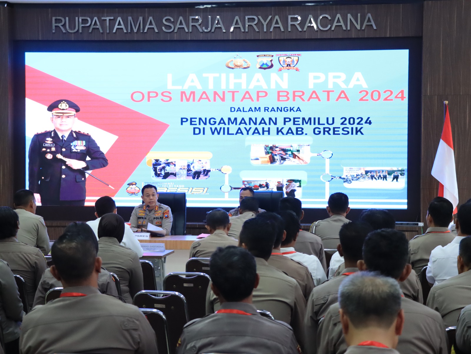 Siap Amankan Tahapan Pemilu, Polres Gresik Gelar Lat Pra Operasi Mantab Brata 2024