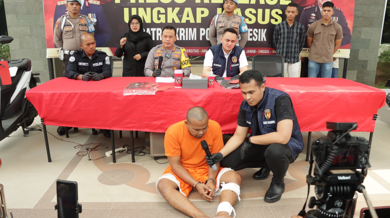 Satreskrim Polres Gresik Tembak Maling Motor asal Madura beraksi di Kebomas