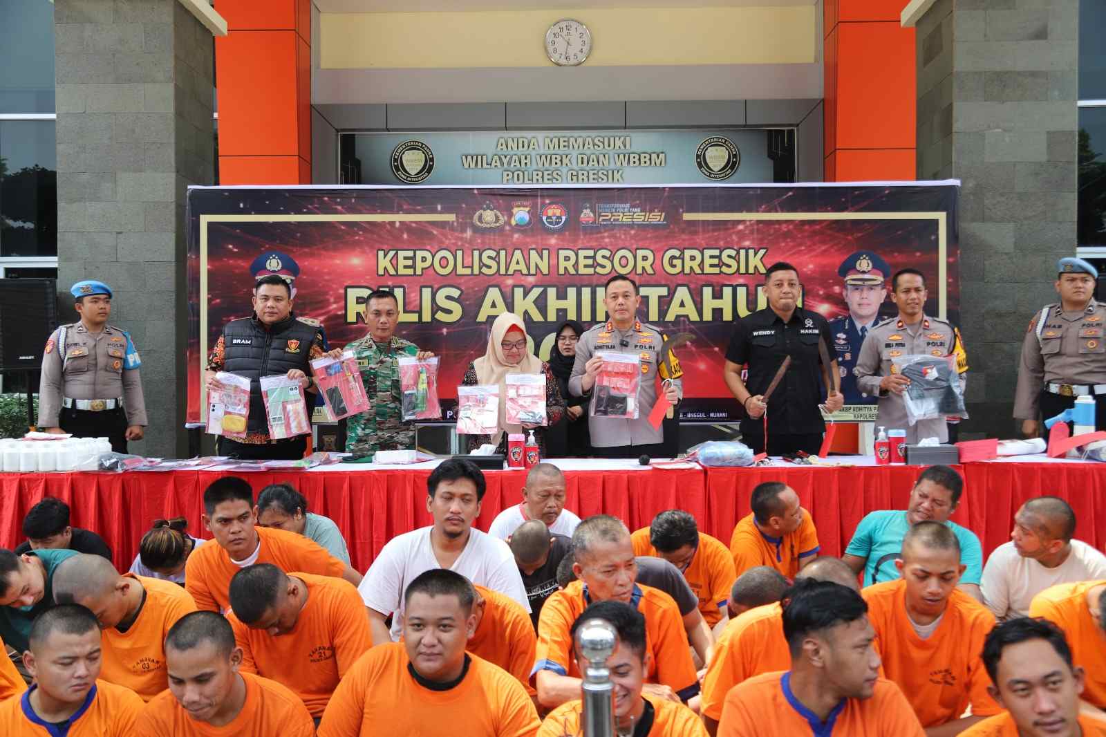Sepanjang Tahun 2023 Polres Gresik Ungkap Ratusan Kasus Kriminalitas