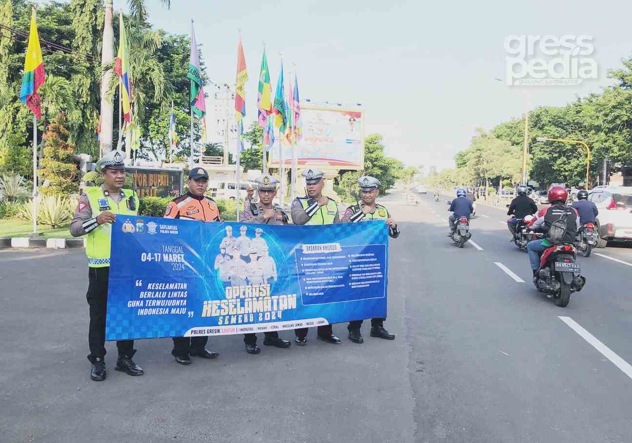 Satlantas Polres Gresik Gelar Himbauan Ops Keselamatan Semeru 2024
