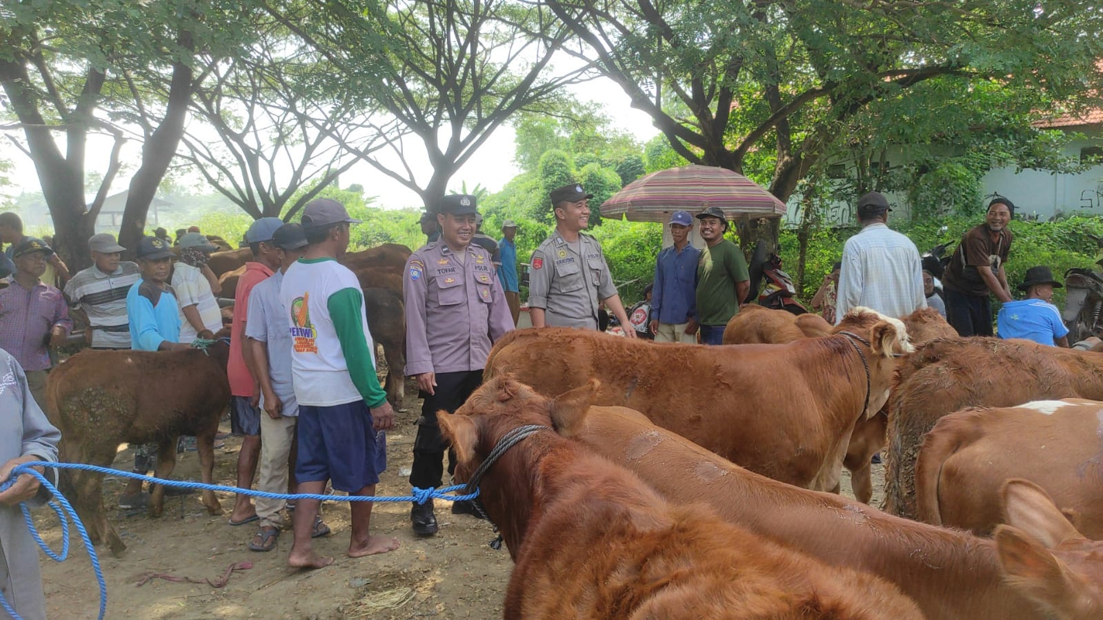Jelang Idul Adha, Polisi Gresik Patroli Pasar Hewan Cegah Kriminalitas
