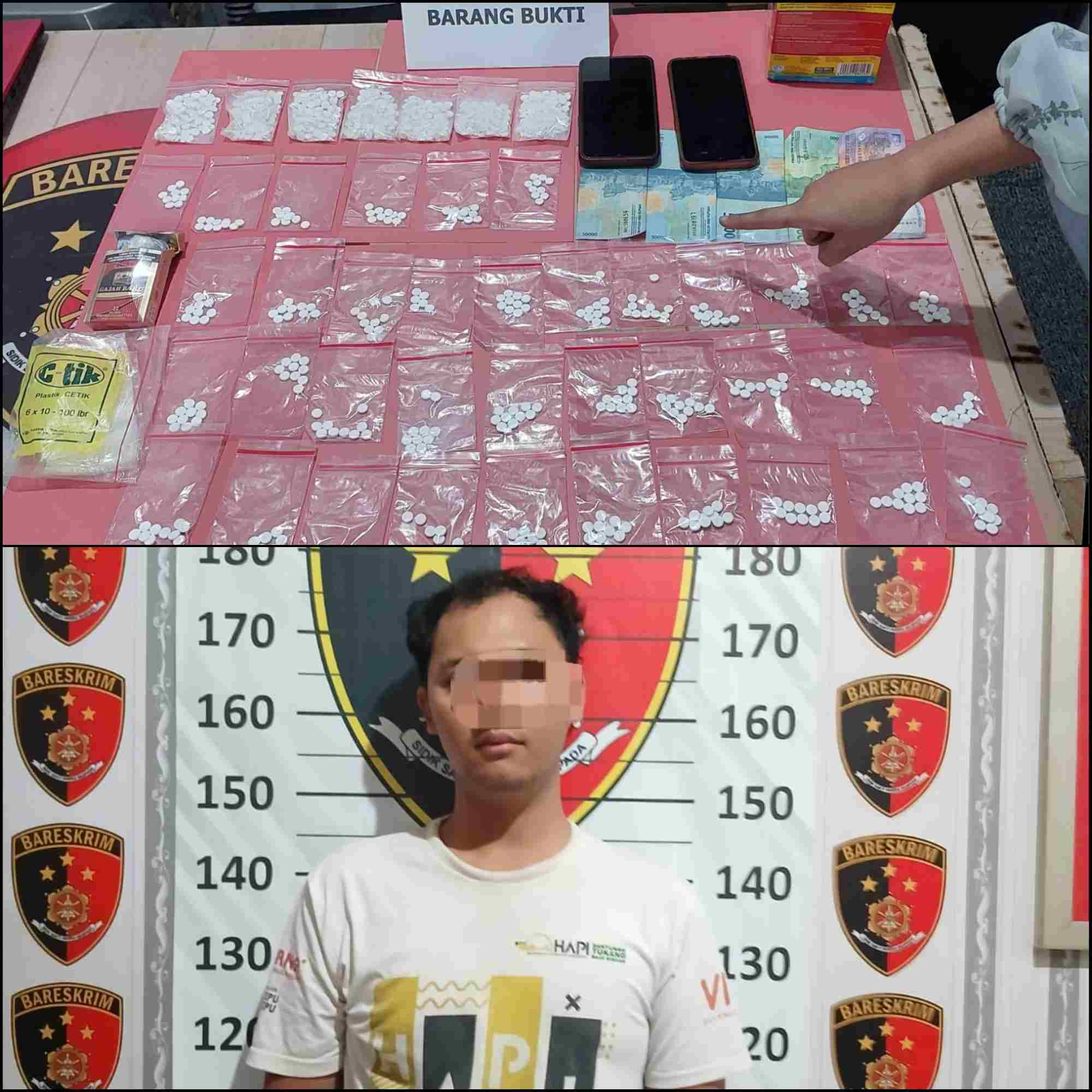Polisi Ringkus Pemuda Pengedar Pil Dobel L di Menganti Gresik