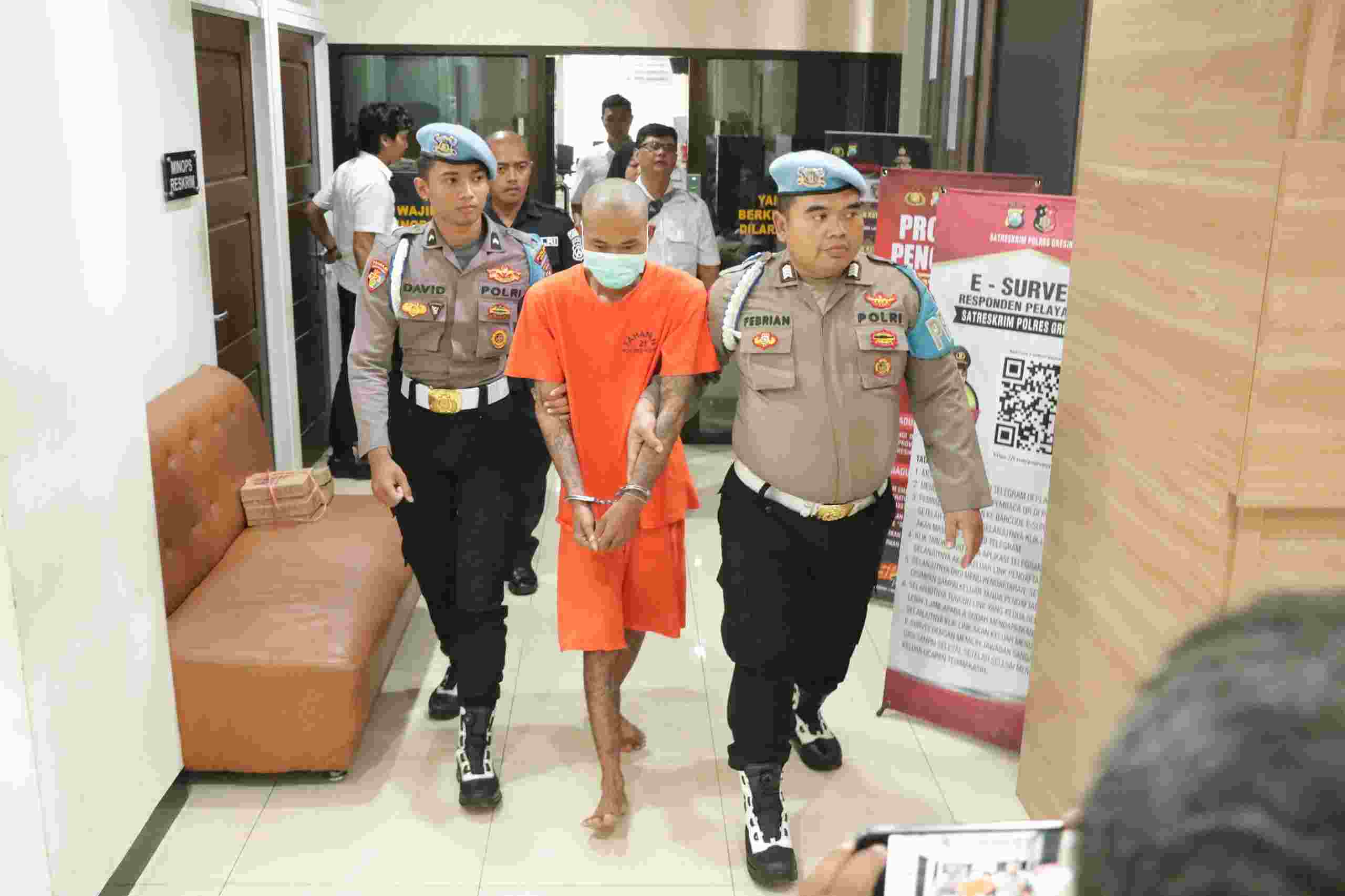 Polres Gresik Ringkus Pelaku Pembacokan Benjeng dari tempat persembunyian di Rembang Jawa Tengah