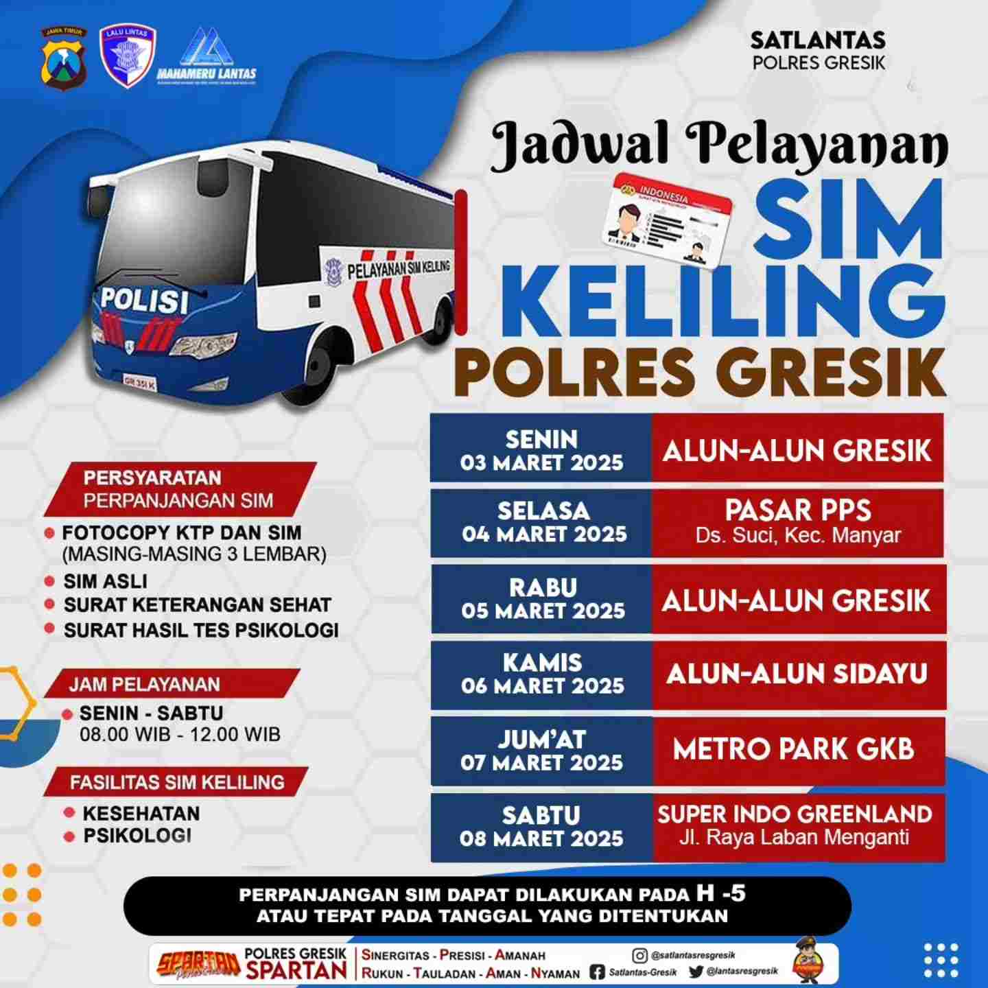 Jadwal Sim Keliling Gresik Maret 2025 (Minggu ke 1)