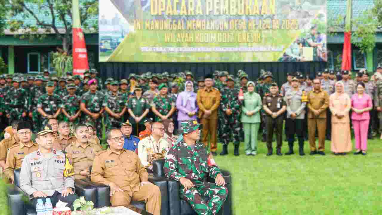 TMMD ke-124 Resmi Dibuka, Polres Gresik Dukung Penuh Program Pembangunan Desa